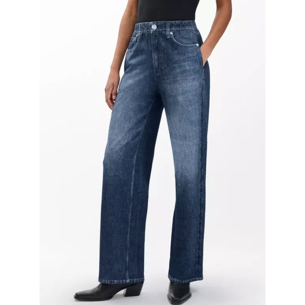 rag and bone rb Miramar Pull On Wide Leg Cotton Terry Sweatpant Jeans, Medium